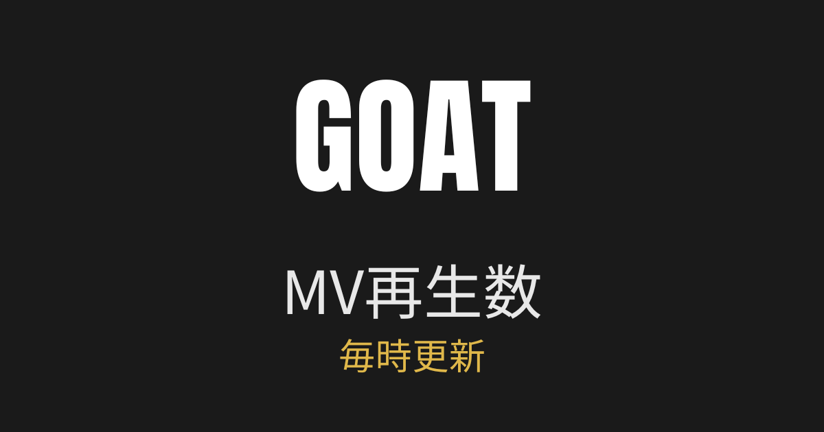 GOAT MV再生数 毎時更新